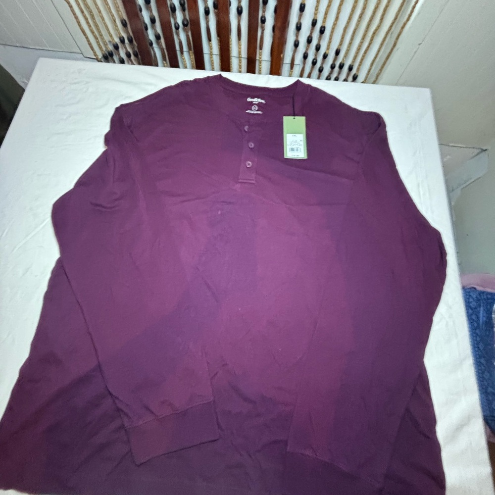 Men's Purple Henley Sweater